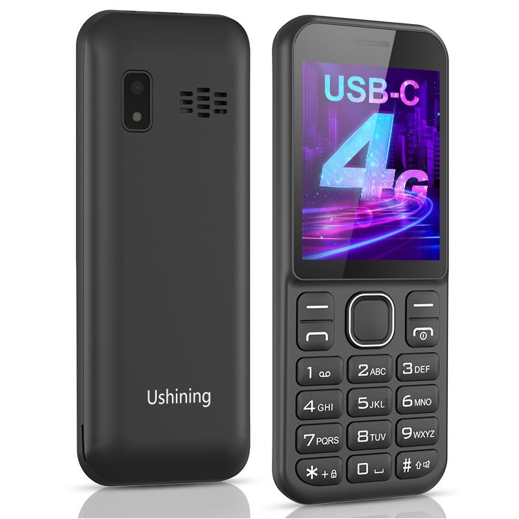 USHINING Big button FM Bluetooth Bar Phone with 1400mah Big battery Long standby 2.4inch Fashion 3G 4G LTE Feature Phone